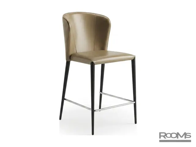 Стул барный ALBERT (CS-708, RL-025) TAUPE КОЖА BK