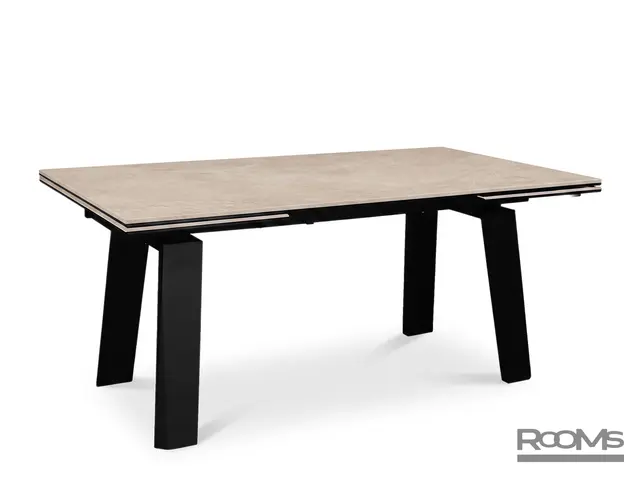 Стол PANAMA 160 TRAVERTINE CER/BK