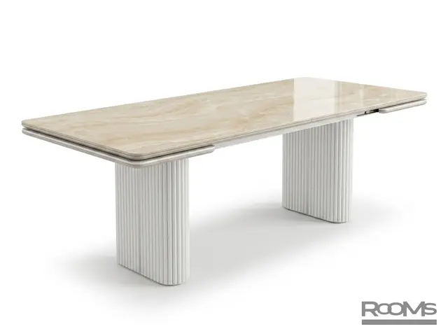 Үстел Адажио 240 (+40+40) Onyx Cream Gloss CER/W