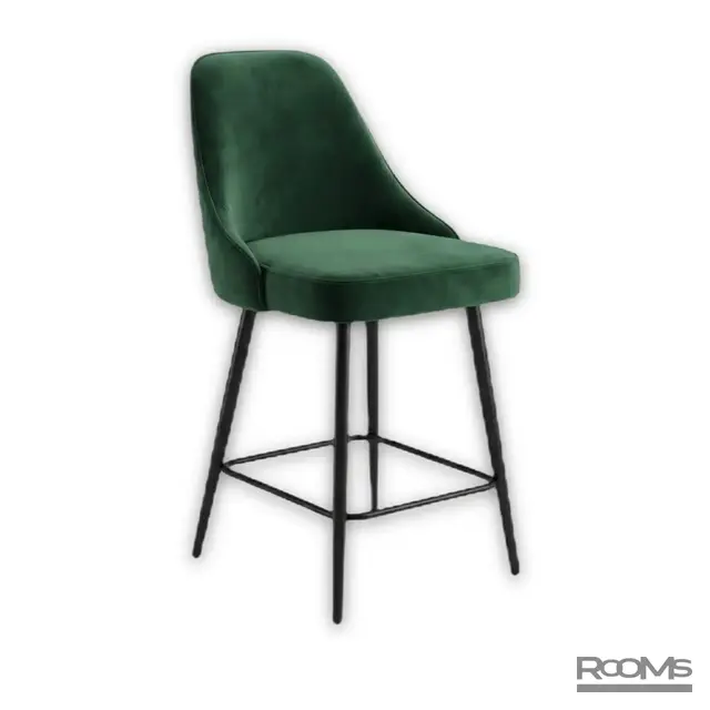 Стул полубарный BC40 A (BC40a DARK GREEN VL65, BK.VD)