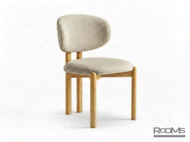Chair DA VINCI (DC-1077E, YX5621-5) BEGE CHENILLE NATURAL WD