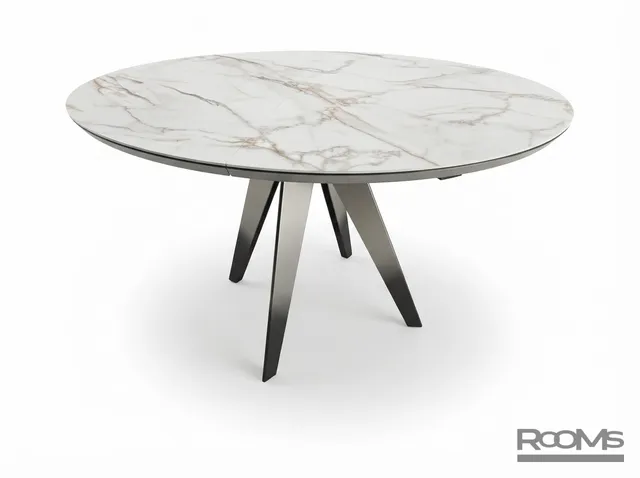 Table OSCAR 130 Bianco Gold Ceramic/BK