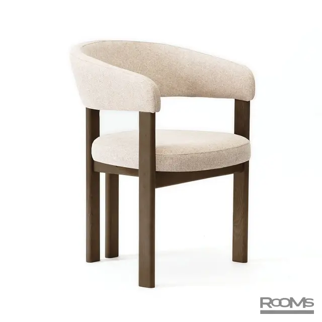 Chair Alicante beige fabric legs ash terra tone WD