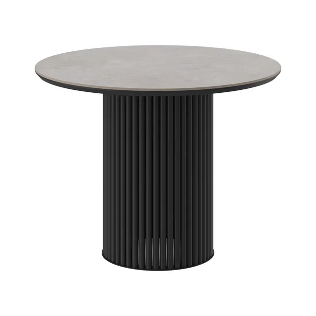 Стол ASKAR ROUND 100 DOLMEN GREY PREMIUM CER/BK