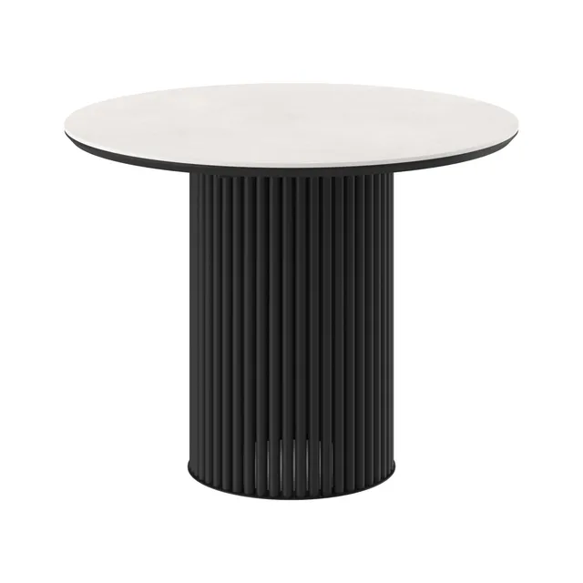 Стол ASKAR ROUND 100 KRATER PERLA PREMIUM CER/BK