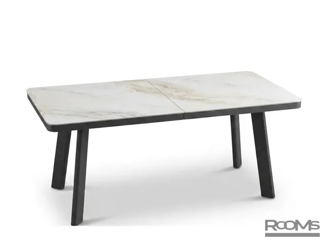 Стол НОРД 120 PLATINUM ART STONE CER/BK