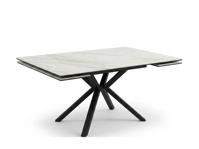 Стол AXEL 120 Bianco Grigio Ceramic/BK