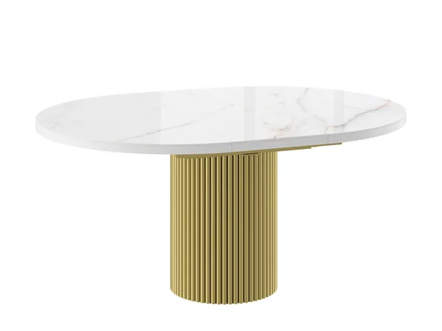 Стол ASKAR ROUND 116 BELDIA BIANCO GLOSS PREMIUM CER/G