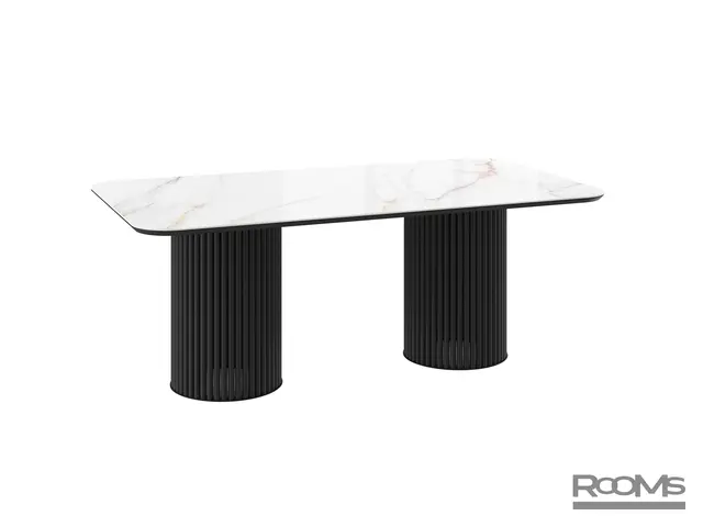 Table ASKAR 200 BELDIA BIANCO GLOSS PREMIUM CER/BK