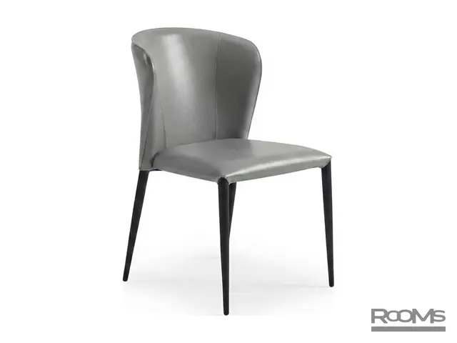Стул ALBERT (DC-708, RL-009) GREY КОЖА BK