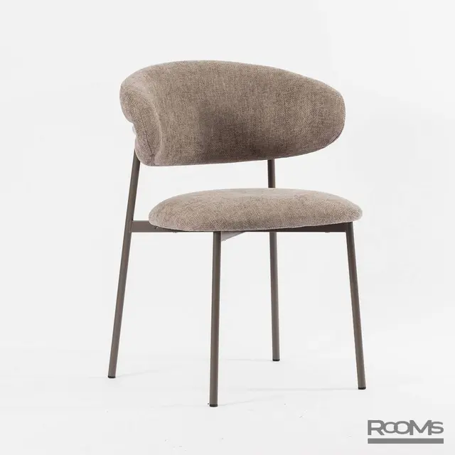 Chair Ferrara beige-brown fabric legs beige-brown WD