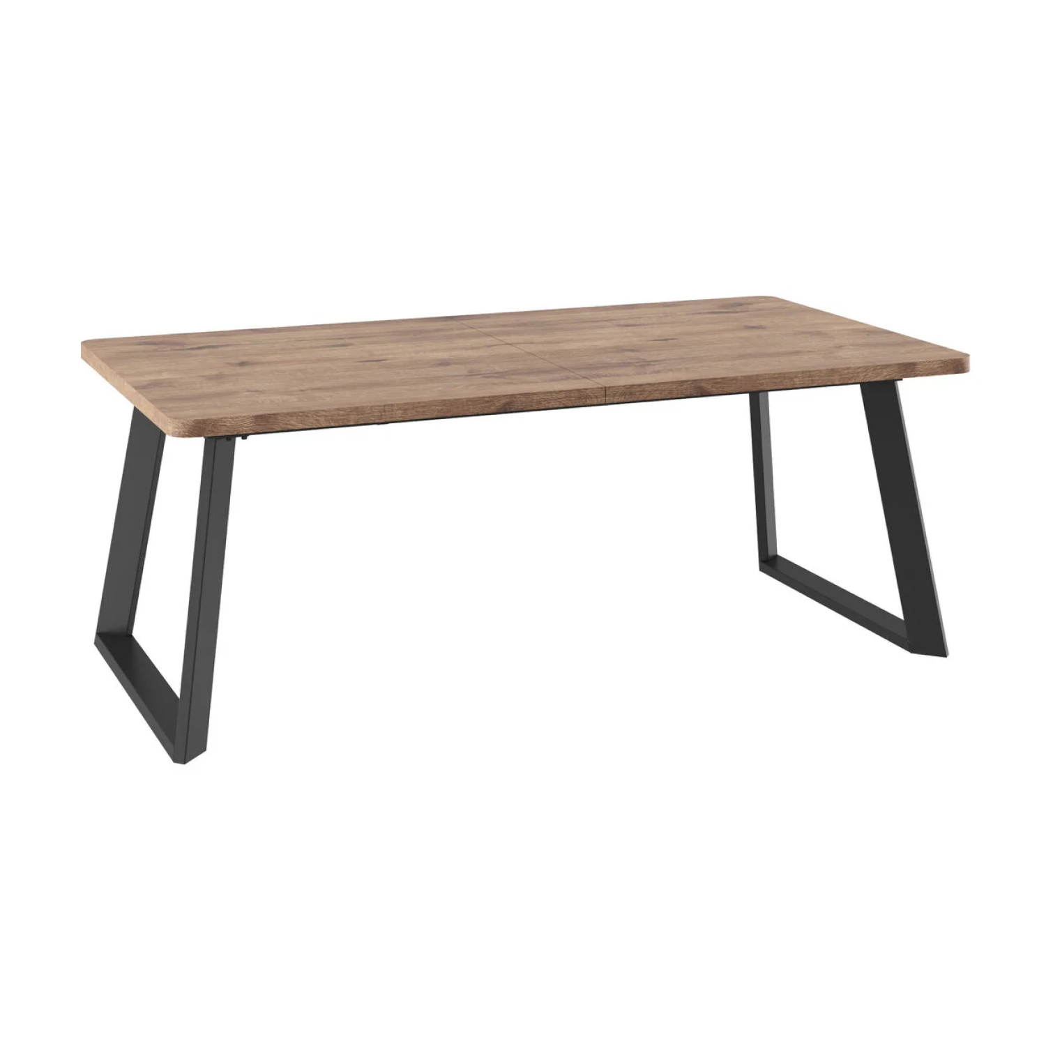 Стол LOFT LUX RADIAL-200, раздвижной 200(290)х105, ДУБ ВЕЛЛИНГТОН/ЧЕРНЫЙ