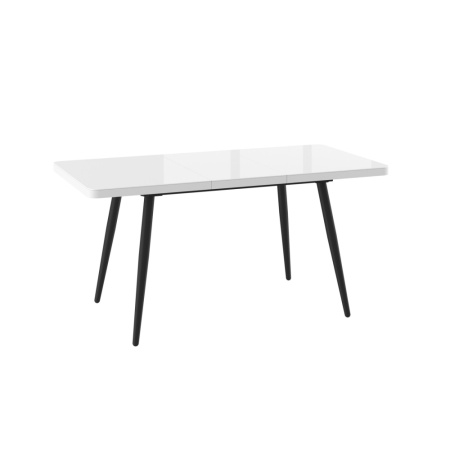 Стол BORG RADIAL-120, раздвижной со стеклом 120(160)х80, БЕЛЫЙ ОПТИВАЙТ/ЧЕРНЫЙ) BORG RADIAL 120