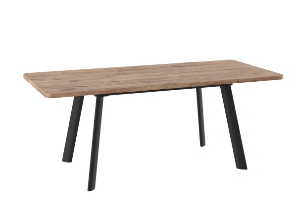 Стол LEON LUX RADIAL-160, раздвижной 160(205)х90, ДУБ ВЕЛЛИНГТОН/ЧЕРНЫЙ LEON LUX RADIAL 160