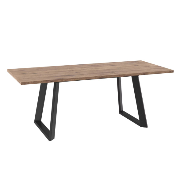 Стол LOFT LUX-160, раздвижной 160(205)х90, ДУБ ВЕЛЛИНГТОН/ЧЕРНЫЙ LOFT 160