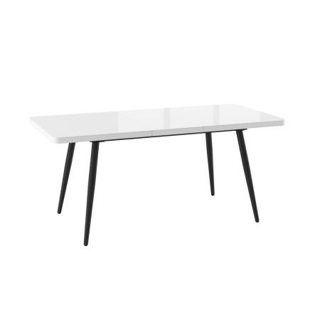 Стол BORG RADIAL-140, раздвижной со стеклом 140(180)х85, БЕЛЫЙ ОПТИВАЙТ/ЧЕРНЫЙ) BORG RADIAL 140