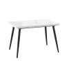 Стол BORG RADIAL-120, раздвижной со стеклом 120(160)х80, БЕЛЫЙ ОПТИВАЙТ/ЧЕРНЫЙ)