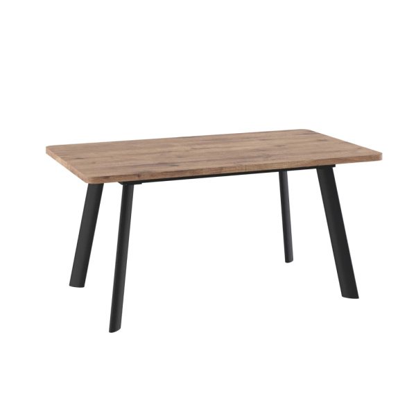 Стол LEON LUX RADIAL-160, раздвижной 160(205)х90, ДУБ ВЕЛЛИНГТОН/ЧЕРНЫЙ