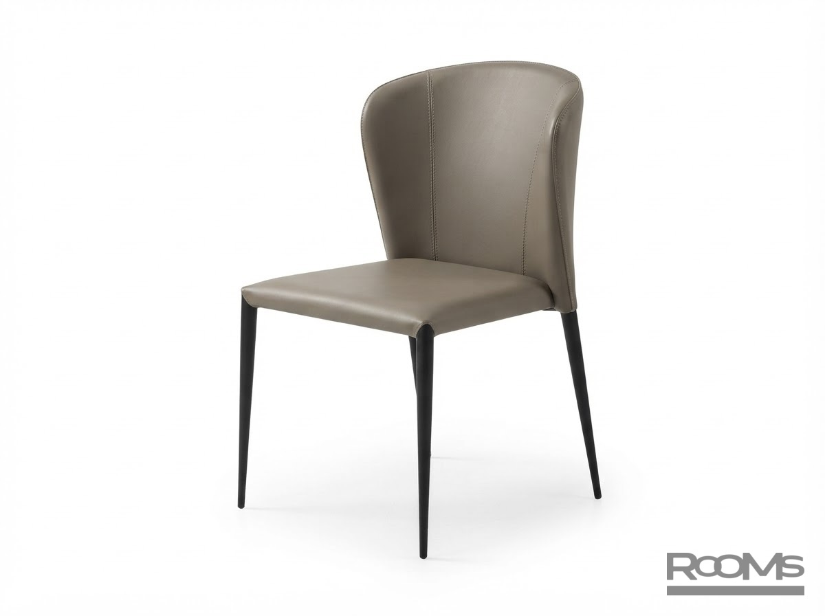 Стул ALBERT (DC-708, RL-011) DUSTY GREY КОЖА BK