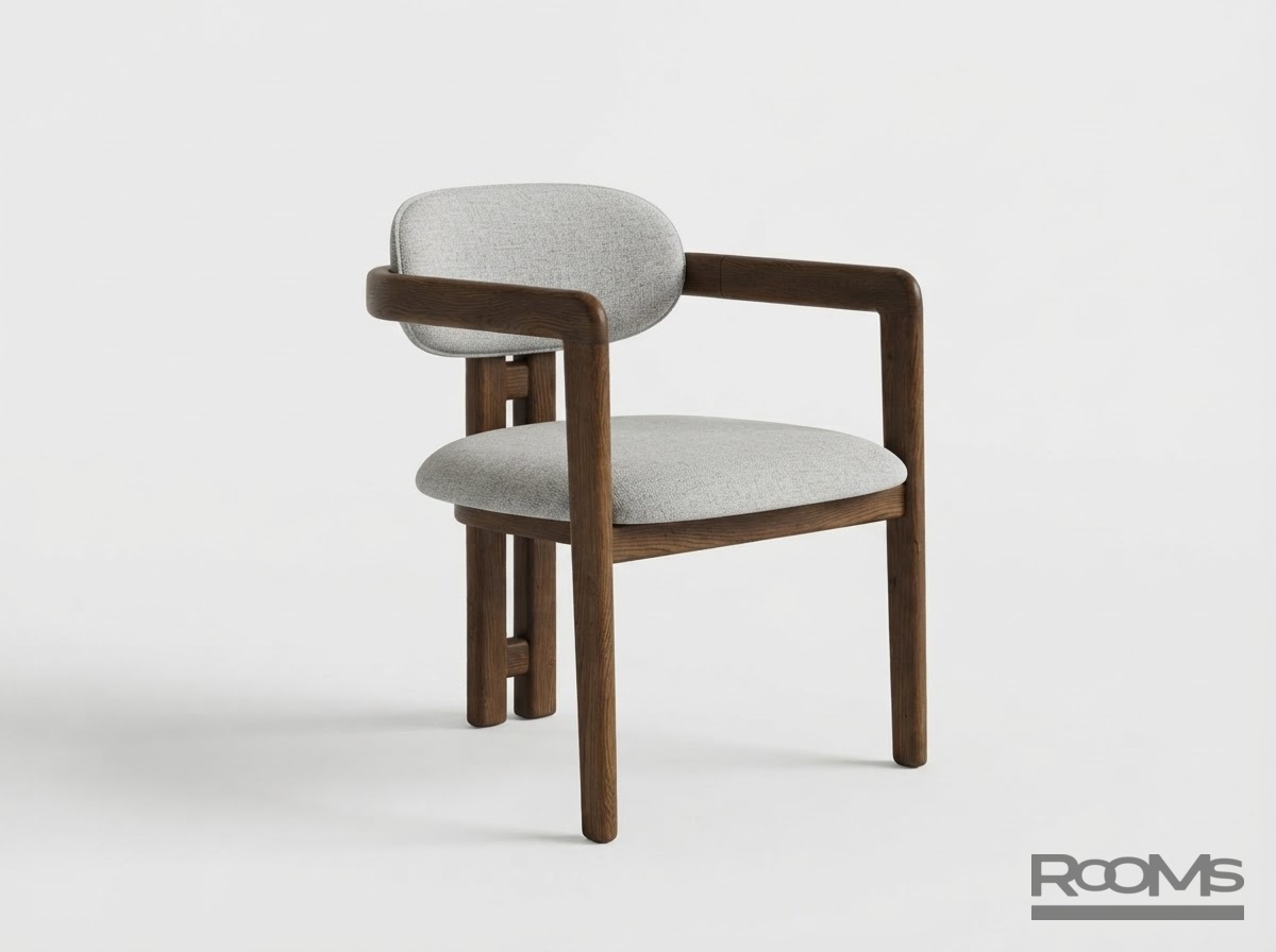 Chair Vigo beige fabric, oak (terra tone) WD