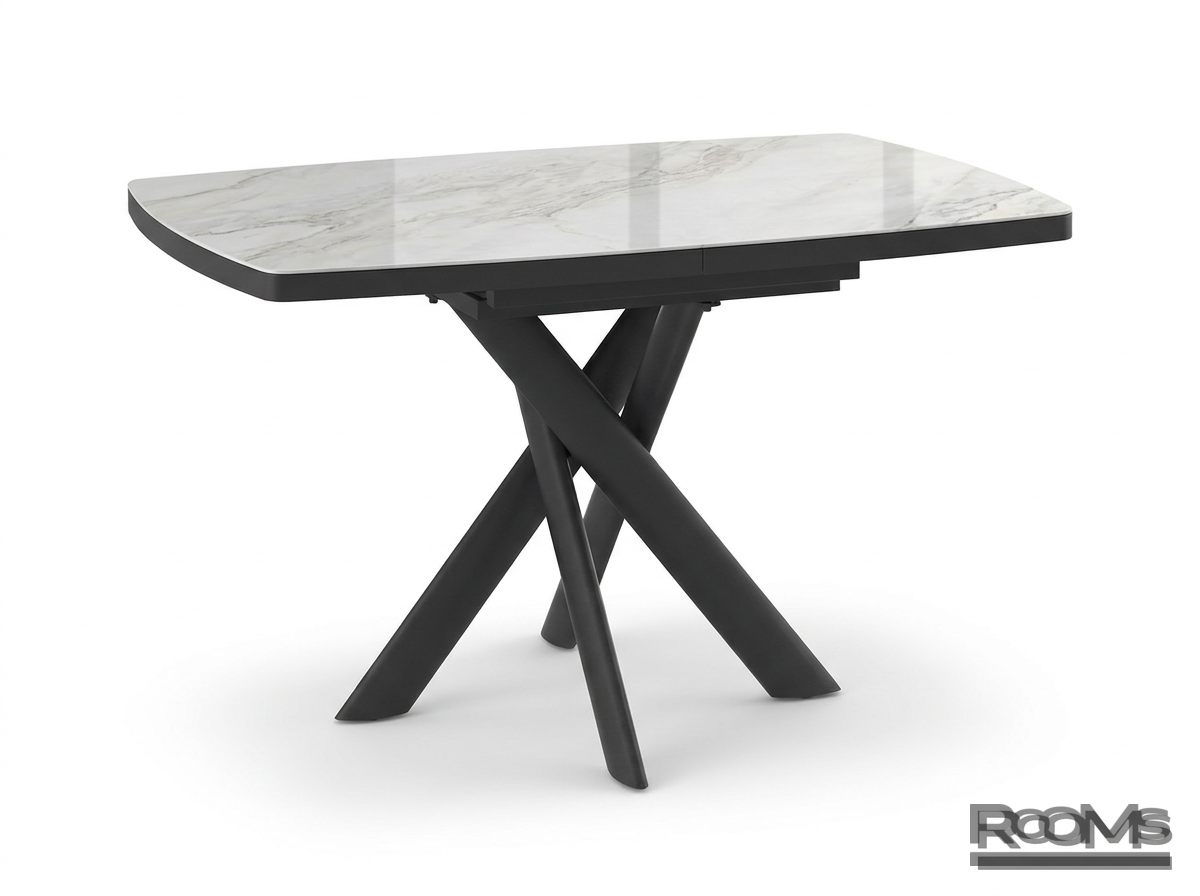 Стол АРИЗОНА 130 PLATINUM ART STONE CER/BK