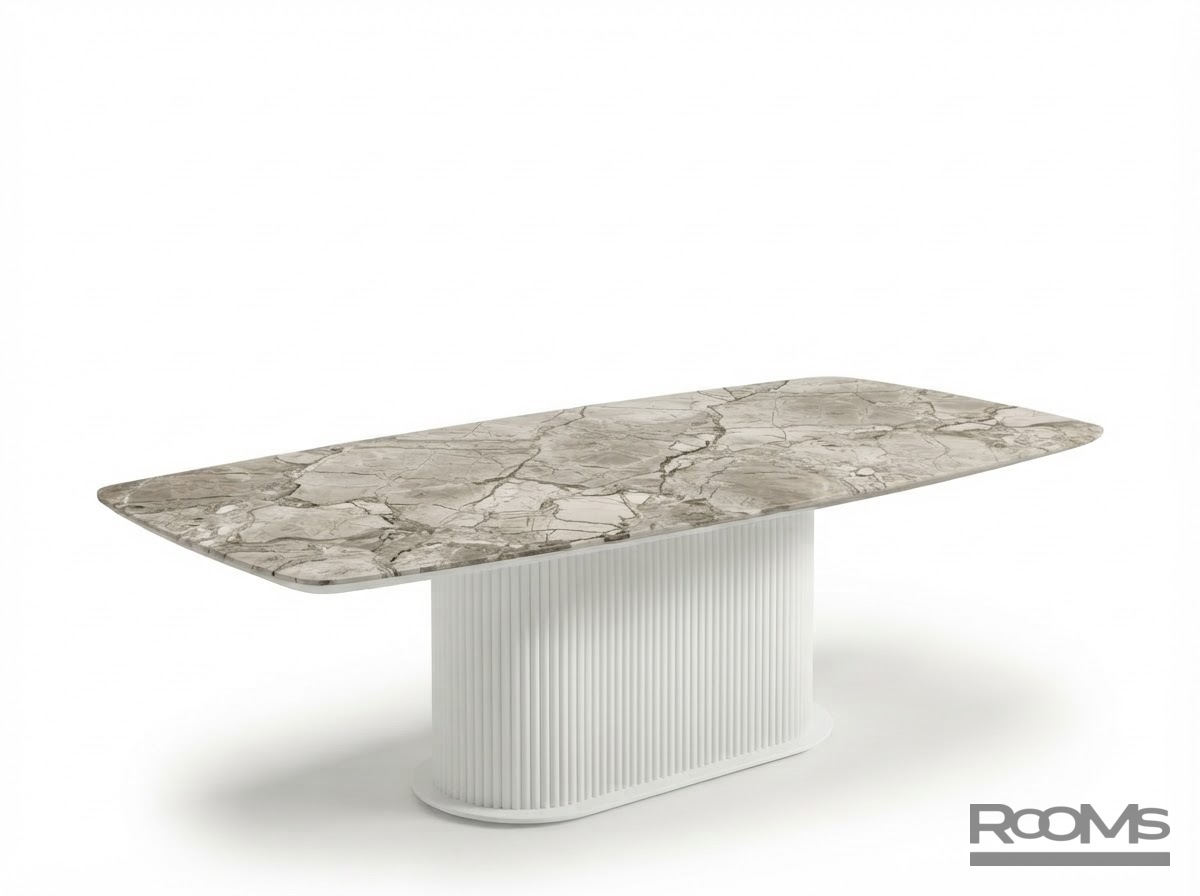 Table Hellas 220 Ostra Bianco Glossy CER/W