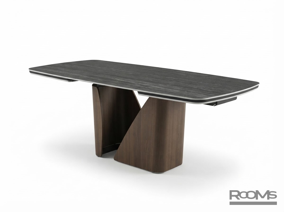 Үстел TWIX 180 BLACK TRAVERTINE CER/BR