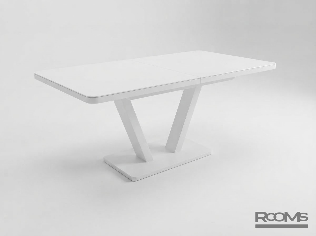 Table VINCENT 140 WHITE OPTIWHITE GLASS/W