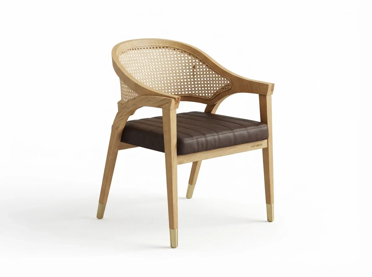 Chair Beytiy 04 Colourless/Dark Brown Leather Coffee 407 Kardina WD